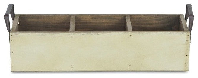 3-Slot Two-Tone Wooden Crate