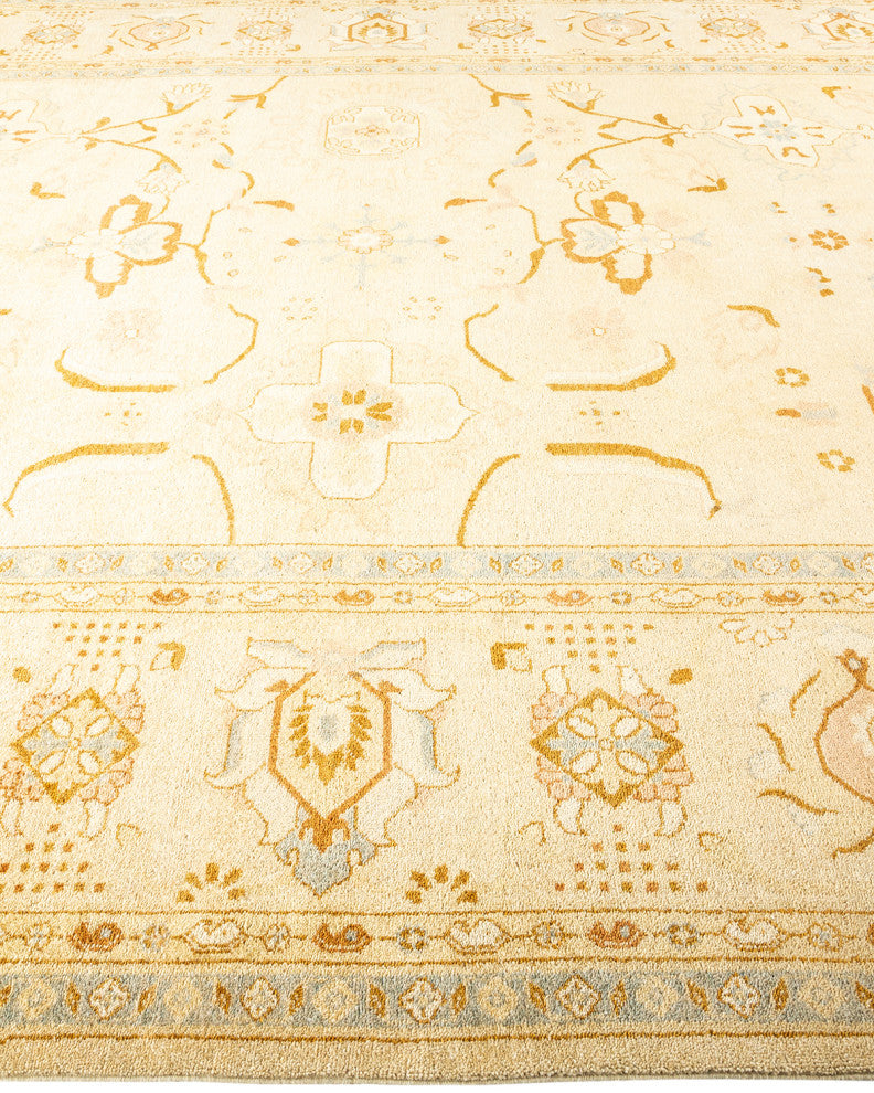 Eclectic, One-of-a-Kind Hand-Knotted Area Rug Ivory, 9' 3" x 12' 4"
