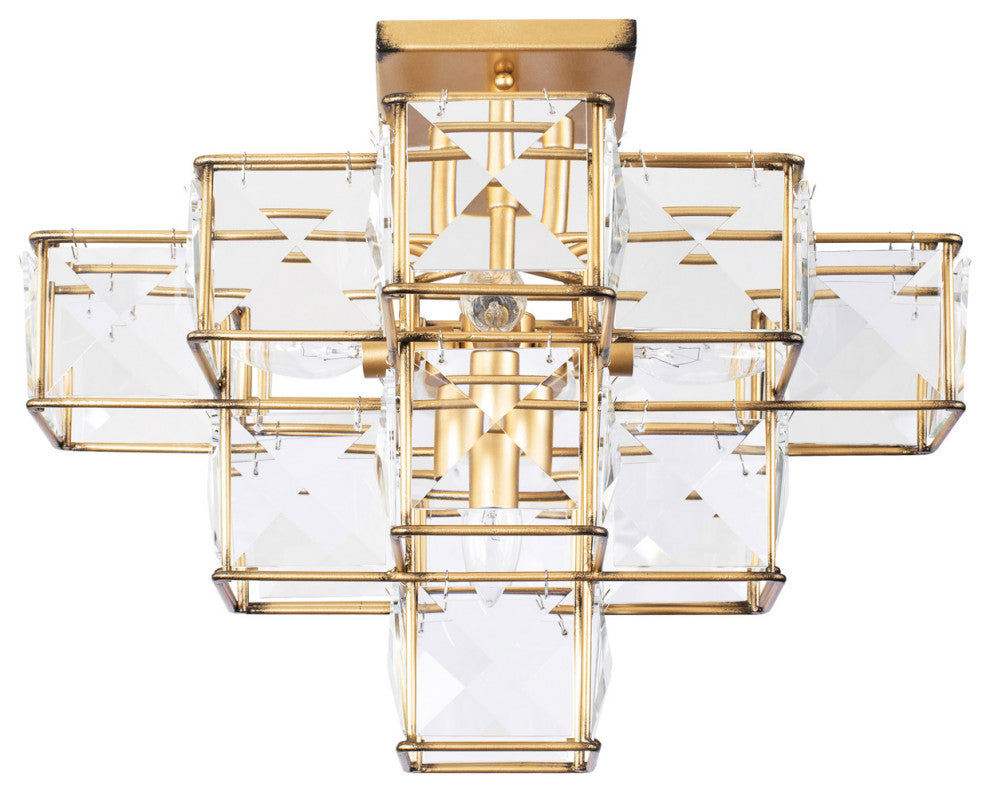 Varaluz Cubic 5-Lt Ceiling Fixture - Calypso Gold