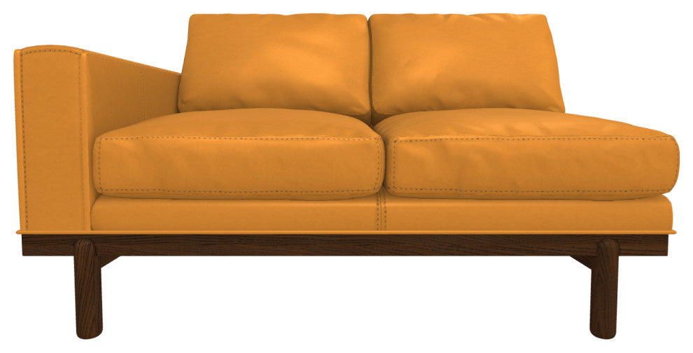 Cantor Left Arm Leather Sofa, Finish: Pumpernickel, Leather: Saffron