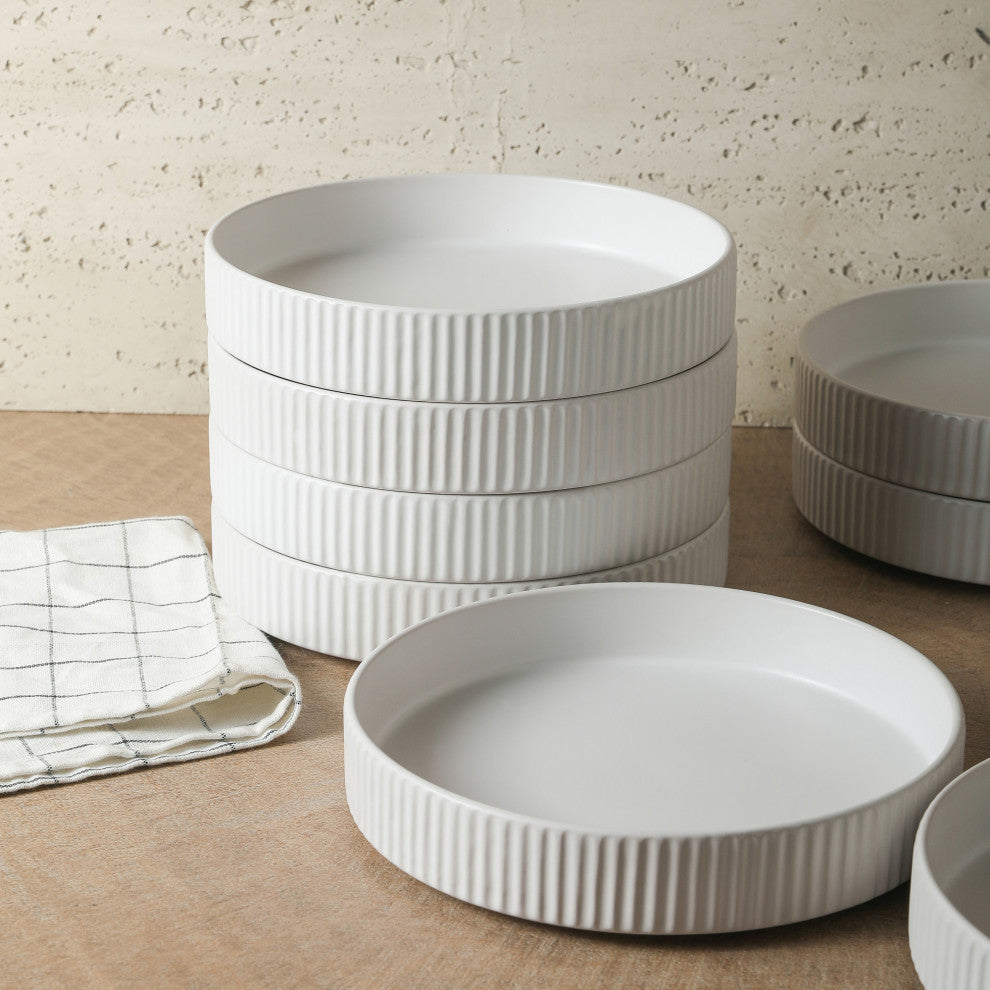 Christian Siriano Lusso Stoneware 32 Piece Dinnerware Set, White