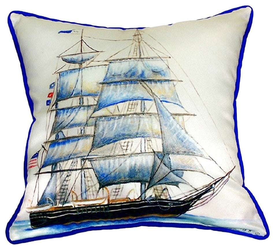 Whaling Ship Small Indoor/Outdoor Pillow 12x12 - Set of Two
