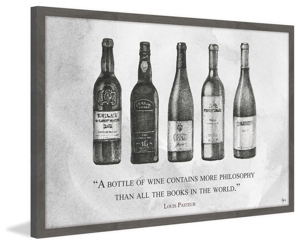 "Wine & Philosophy" Framed Painting Print, 24"x16"