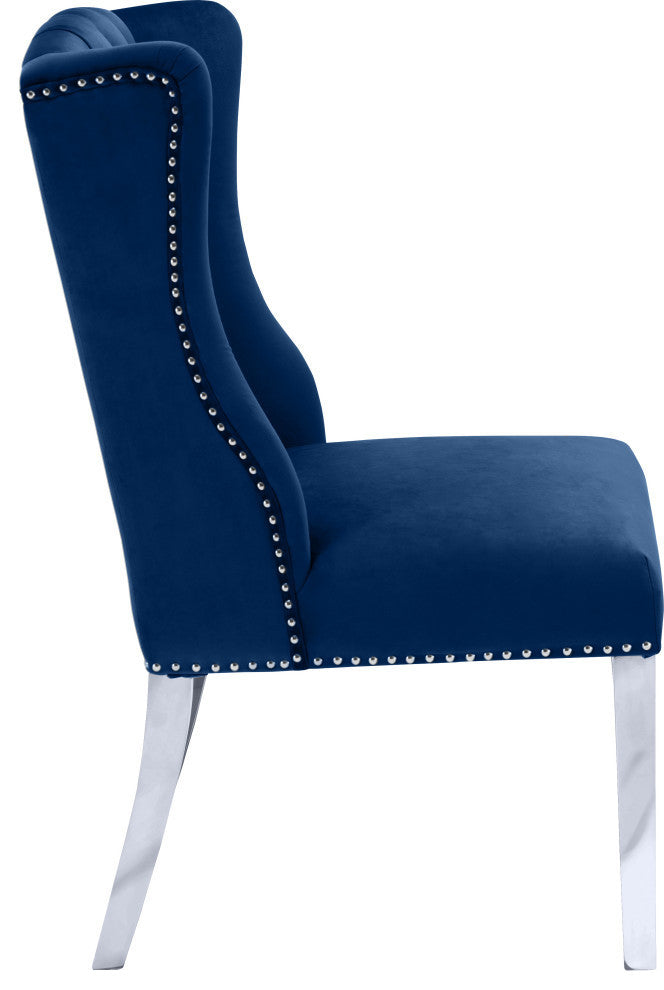 Suri Velvet Upholstered Dining Chair, Navy