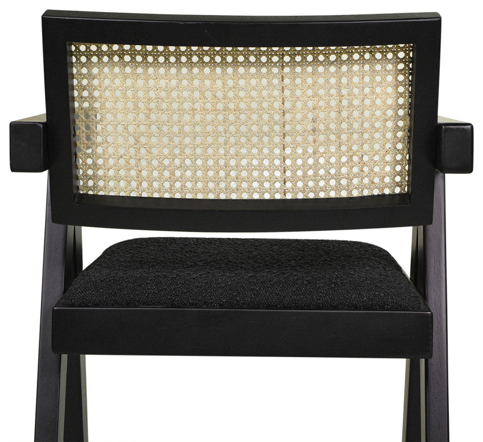 Milan 29.5" Mid-Century Modern Resin Webbing Set of 3 Bar Stool, Ebony Black