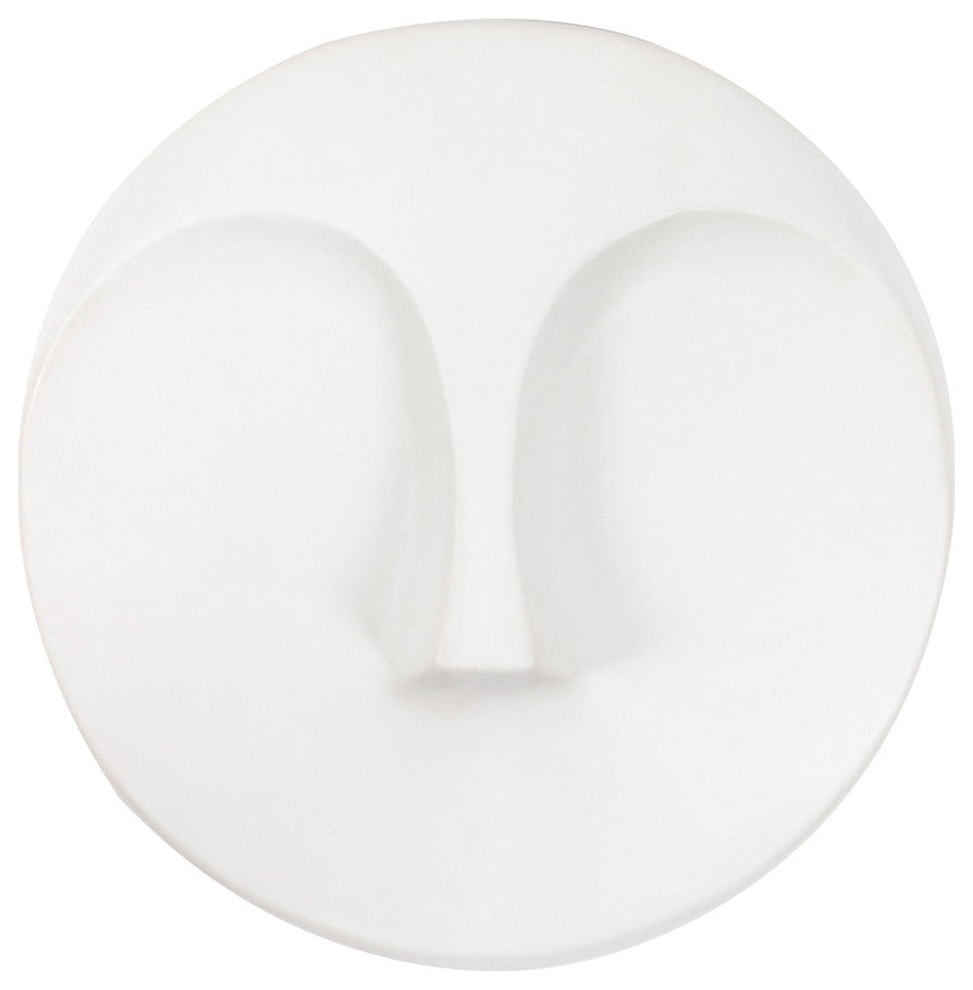 Matte White Round Face Wall Sculpture