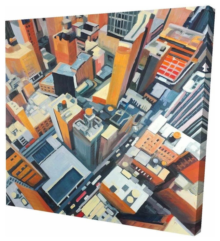 Buildings In New York, Fine Art Gallery Wrapped Canvas, 24"x24"