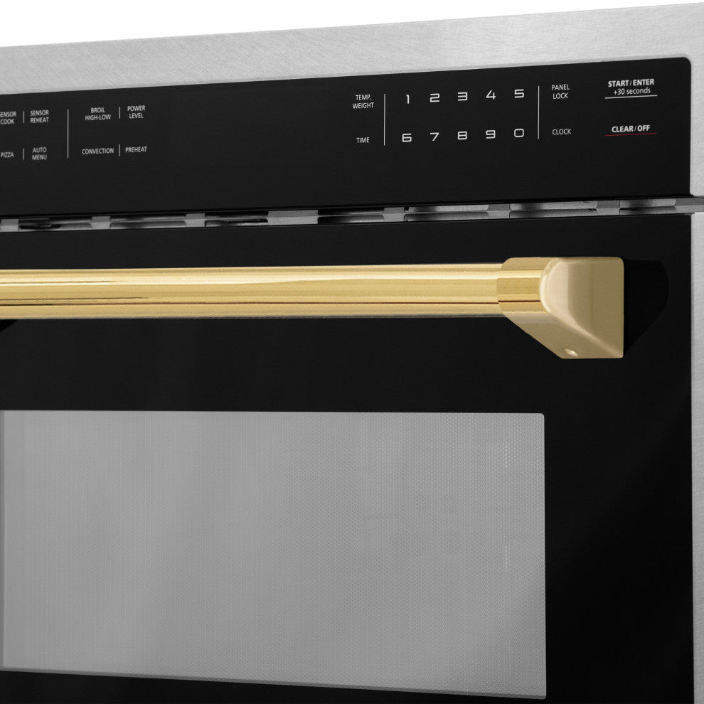 ZLINE 24" Microwave Oven, DuraSnow With Gold MWOZ-24-SS-G