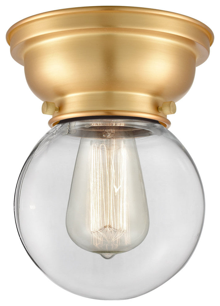 Innovations 623-1F-SG-G202-6 1-Light Flush Mount, Satin Gold
