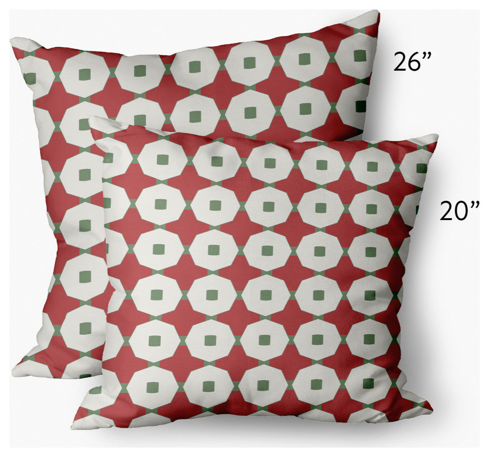 Button Up Decorative Throw Pillow, Ligonberry Red, 26"x26"