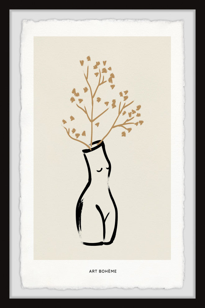 "Body Figure Vase" Framed Painting Print, 8x12