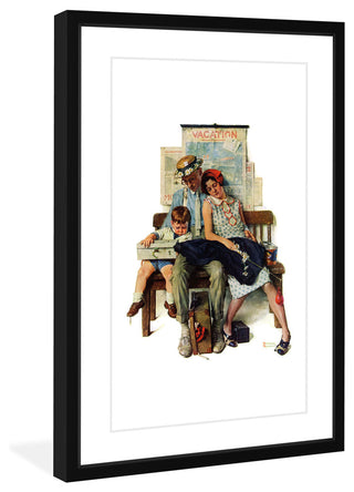 "Home from Vacation" Framed Art Print by Norman Rockwell