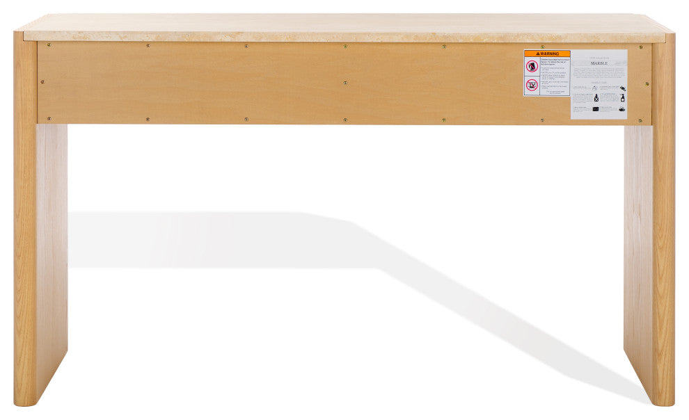 Safavieh Couture Bellarose Traver Console Table, Natural/Travertine