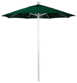7.5' Silver Anodized Push Lift Aluminum Umbrella, Hunter Green Olefin