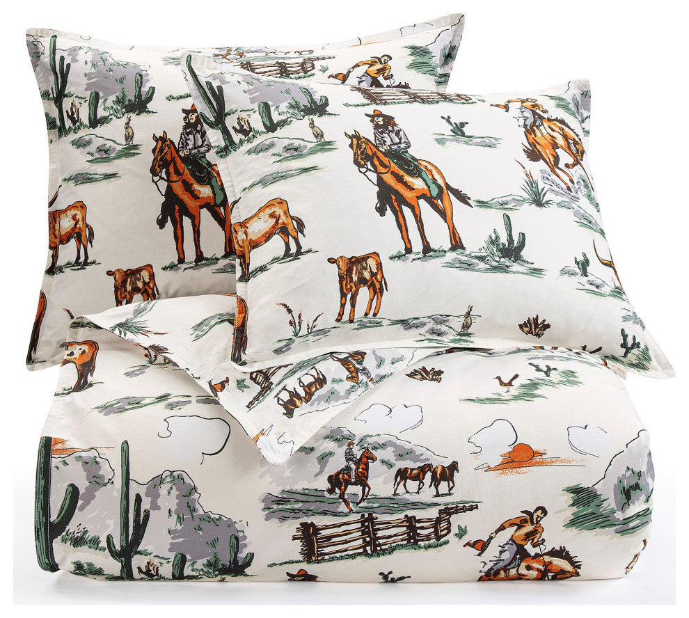 3-Piece Ranch Life Reversible Comforter Set, Duffle Bag, Twin