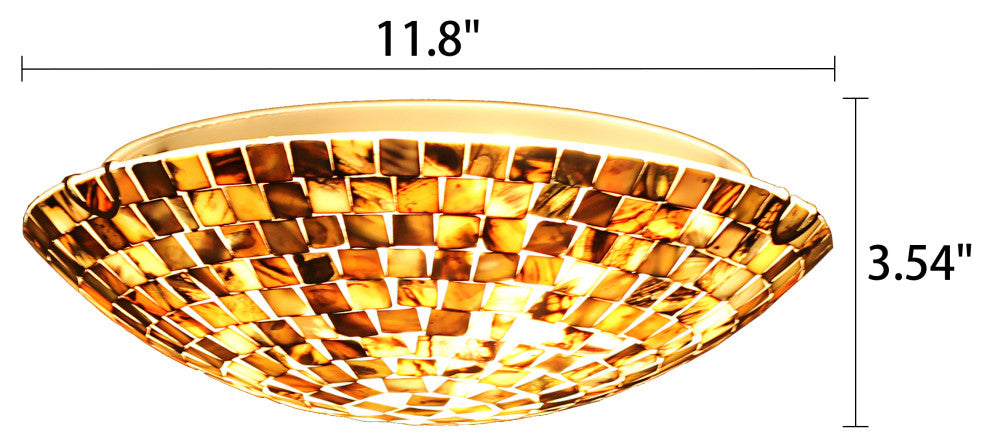 Chloe Lighting Crown Mosaic-Style 2-Light Ceiling-Flush Fixture 12" Wide