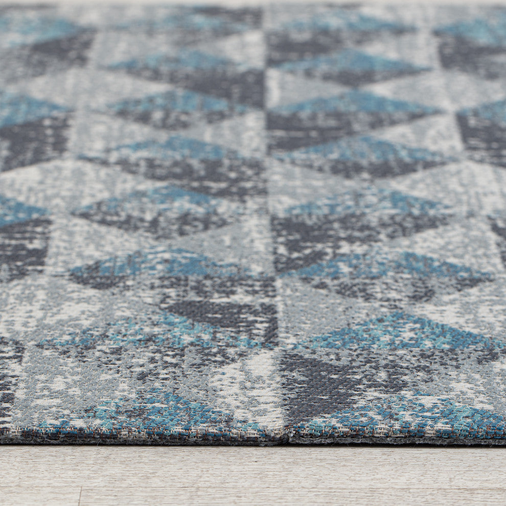 40" x 54" Tromso Blue and Gray 1/2" Rug'd Chair Mat