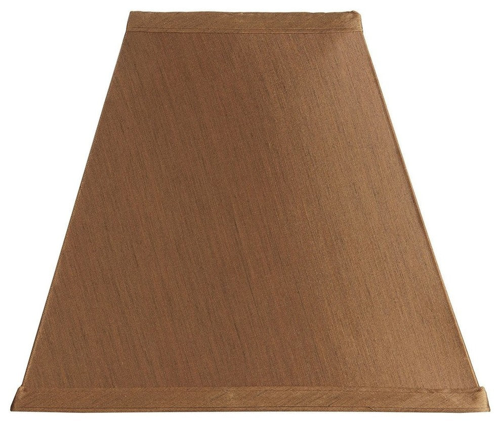 Copper Silk Square Mission Style 12" Nickel Plated Washer Fitted Lampshade