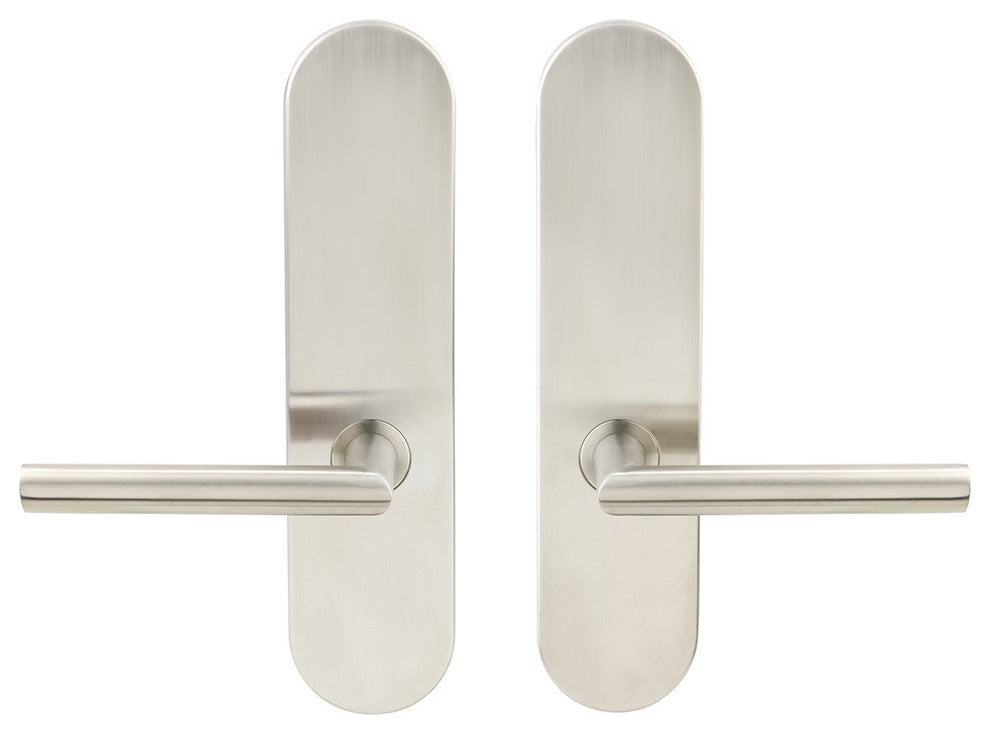 Frankfurt Lever, Tubular Full Dummy Pair, Left Hand, Satin Stainless Steel