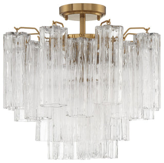 Crystorama Lighting Group ADD-300-CL_CEILING Addis 4 Light 18"W - Aged Brass