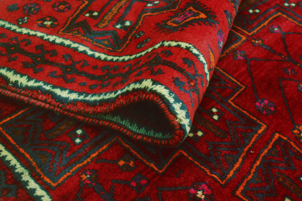 Fine Vintage Distressed Laylah Red/Ivory Runner, 4'0x10'3