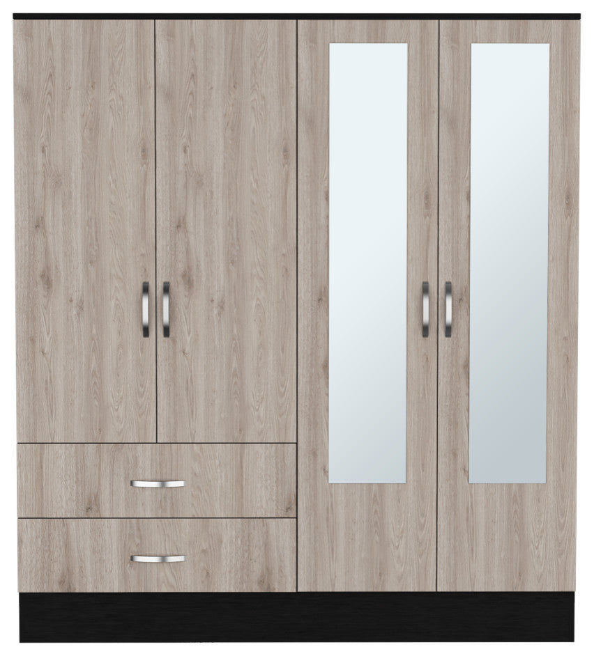 Armoire Ron, Bedroom, Black / Light Gray