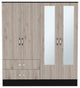 Armoire Ron, Bedroom, Black / Light Gray