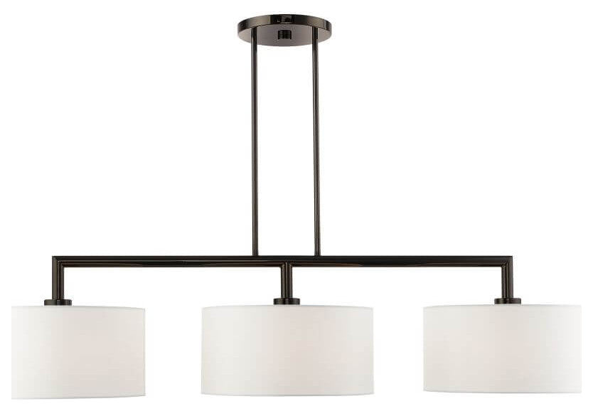 Livex Meridian 3 Light 51" Linear Light, Black-Chrome