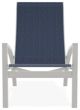 Kendall Sling Stackable Outdoor Lounge Chair, Mavi/Snow