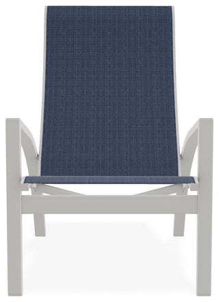 Kendall Sling Stackable Outdoor Lounge Chair, Mavi/Snow