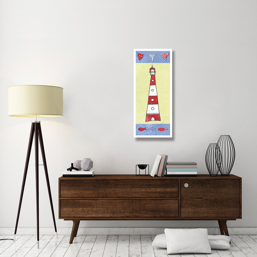 "Coastal Lighthouse I" Digital Paper Print by Farida Zaman, 18"x42"