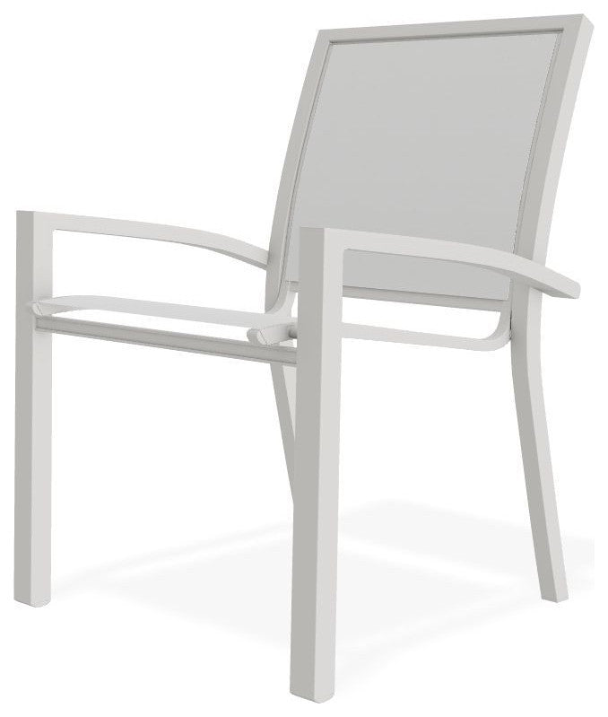 Kendall Sling Stackable Outdoor Dining Chair, White/Snow