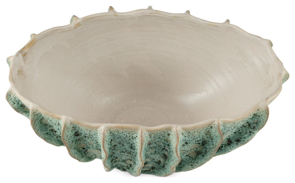 Sunken Boat Oval Green Bowl