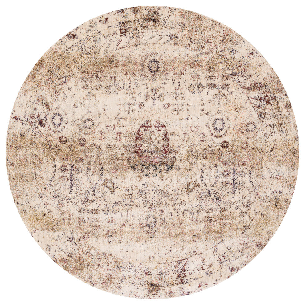 Ivory Anastasia Area Rug by Loloi, 5''3"x5''3" Round