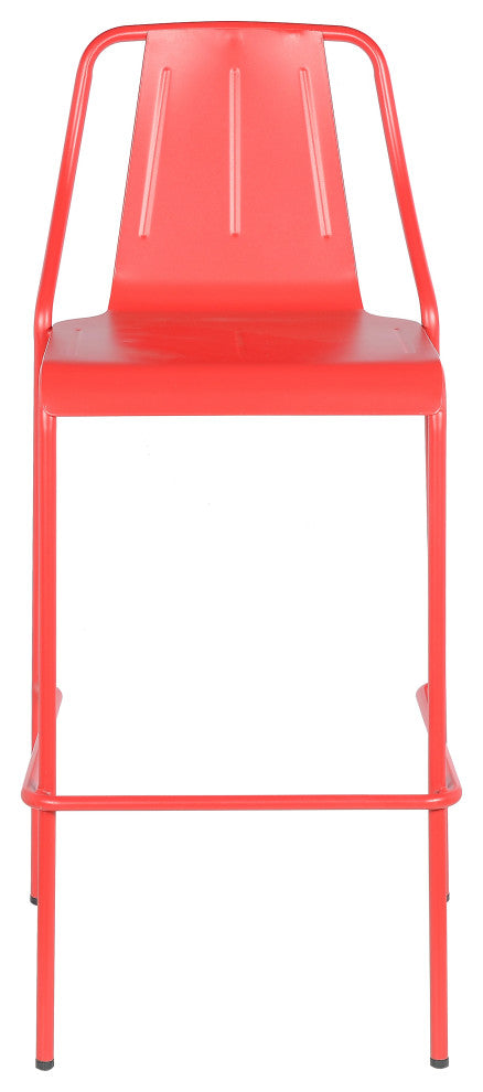 Corrissa Patio Bar Stool in Frosted Red (Set of 4)
