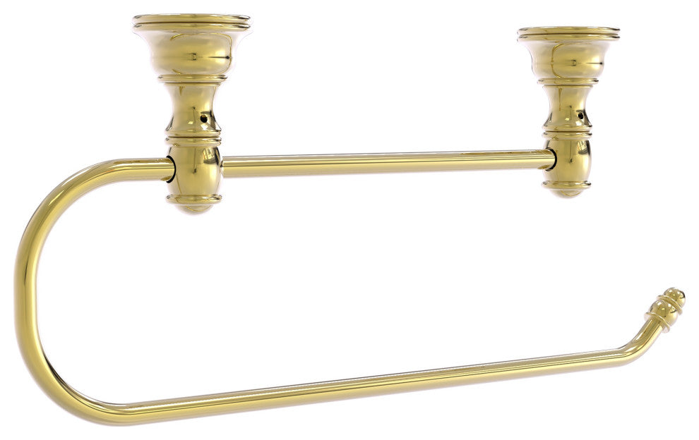 Carolina Under Cabinet Paper Towel Holder, Unlacquered Brass