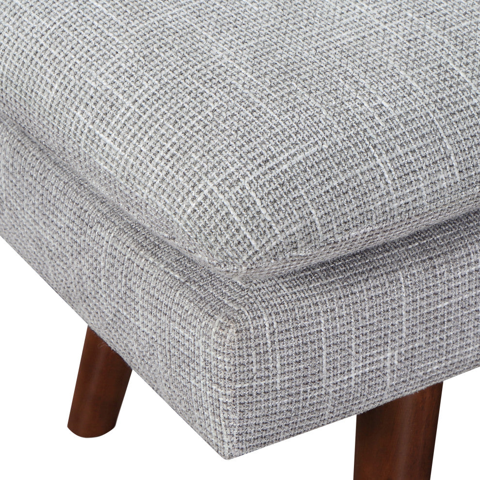 Amanda 54" Mid-Century Bench, Gray