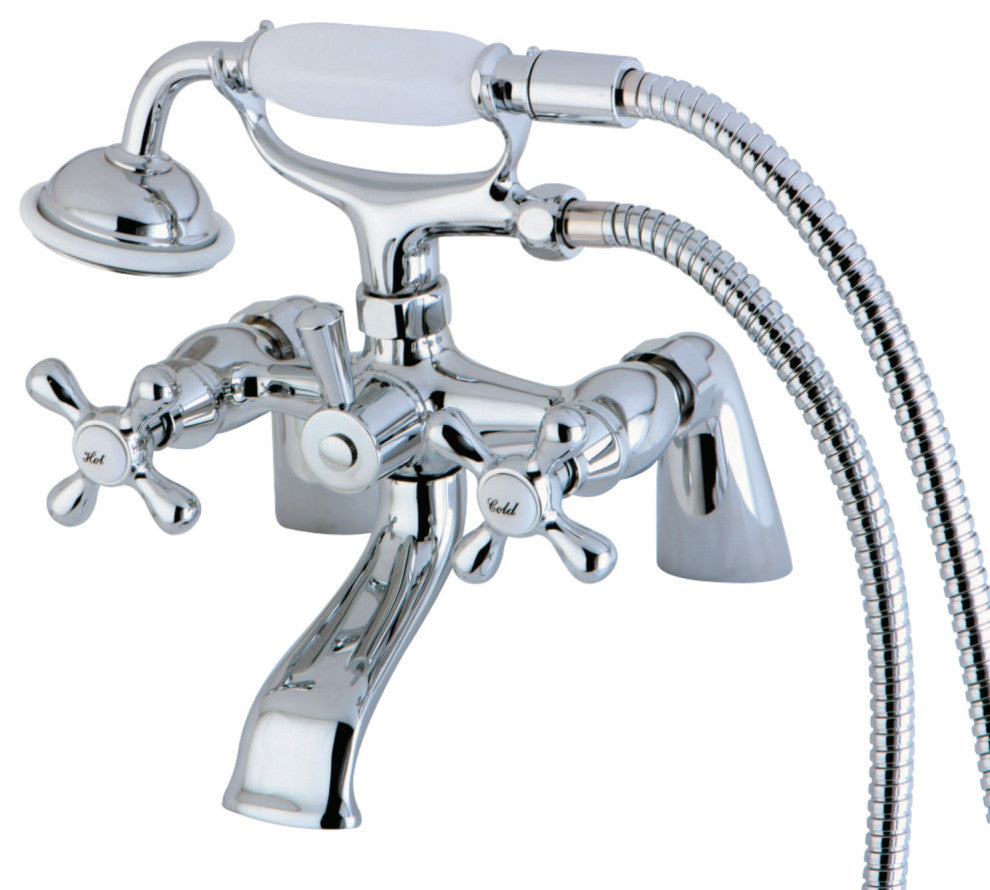 Kingston Brass Clawfoot Tub Faucet With Hand Shower, Polished Chrome