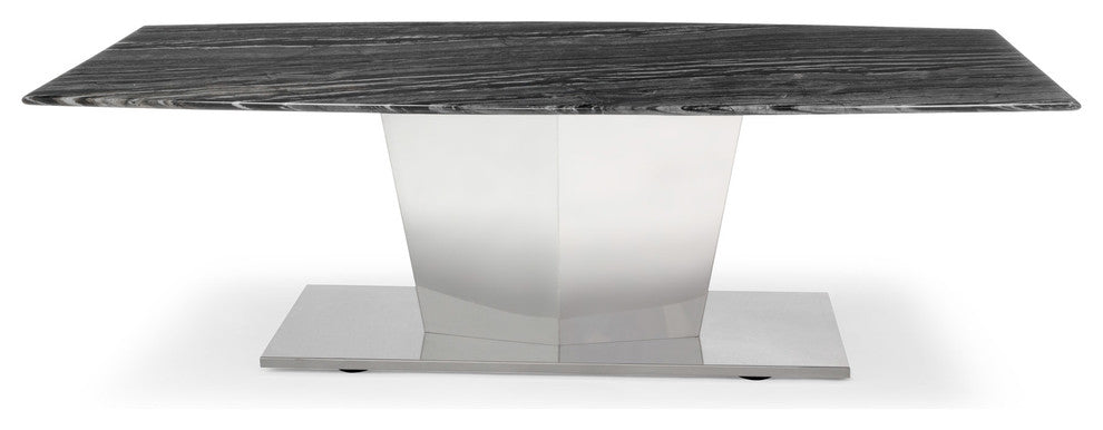 Black and White Marble Brushed Stainless Steel Sirah Coffee Table
