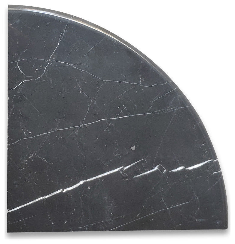 Nero Marquina Black Marble 9x9 Shower Corner Shelf Soap Dish Polished, 1 piece