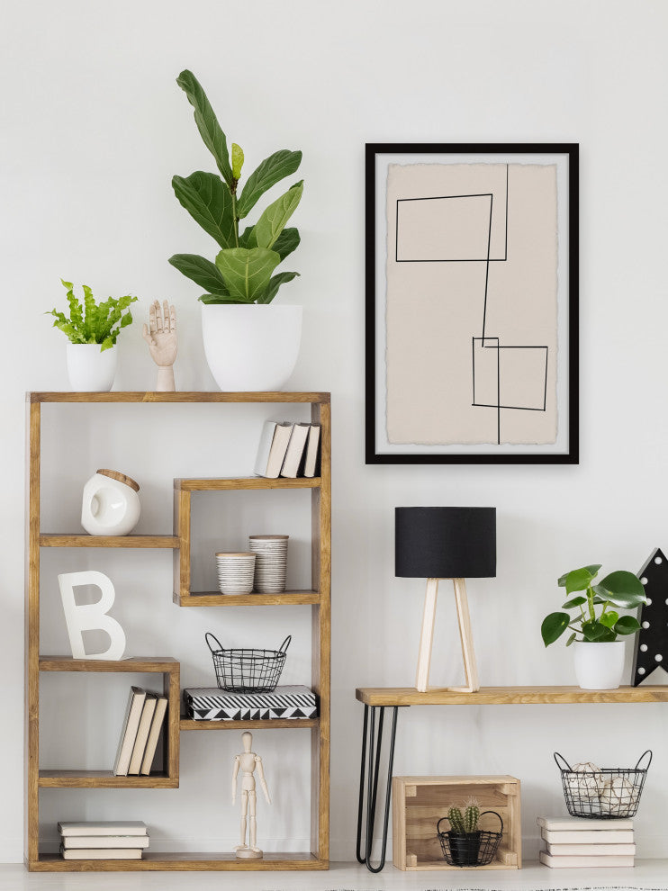 "Flowing Box Lines" Framed Painting Print, 16x24