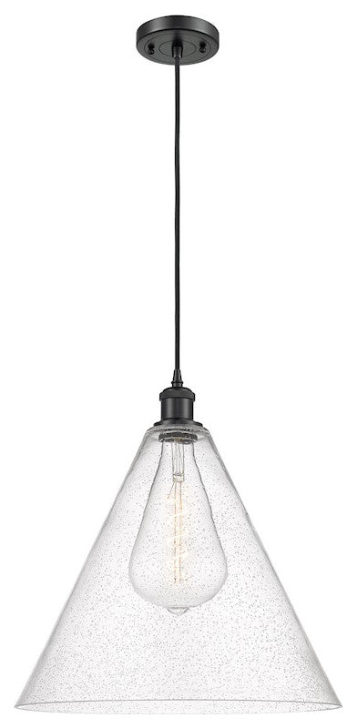 Innovations Lighting 516-1P-BK-GBC-164 Ballston Cone 1 Light 16" Pendant