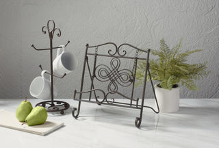 Brown Swirls Metal Cookbook Stand