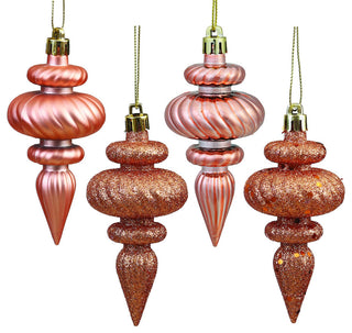 Vickerman Finial 4 Finish Asst 8/Box, Rose Gold, 4"