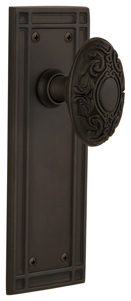 Single Mission Plate With Victorian Knob, Oil-Rubbed Bronze