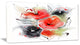 Red Black Abstract Floral Design, Extra Large Floral Wall Art, 32"x16"
