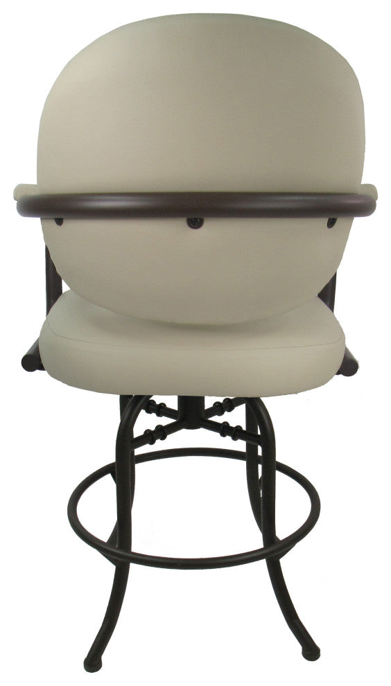 Swivel Tilt Metal Counter 26" 30" Bar Stool M-70, Ocean Beige Vinyl - Coffee, 26"