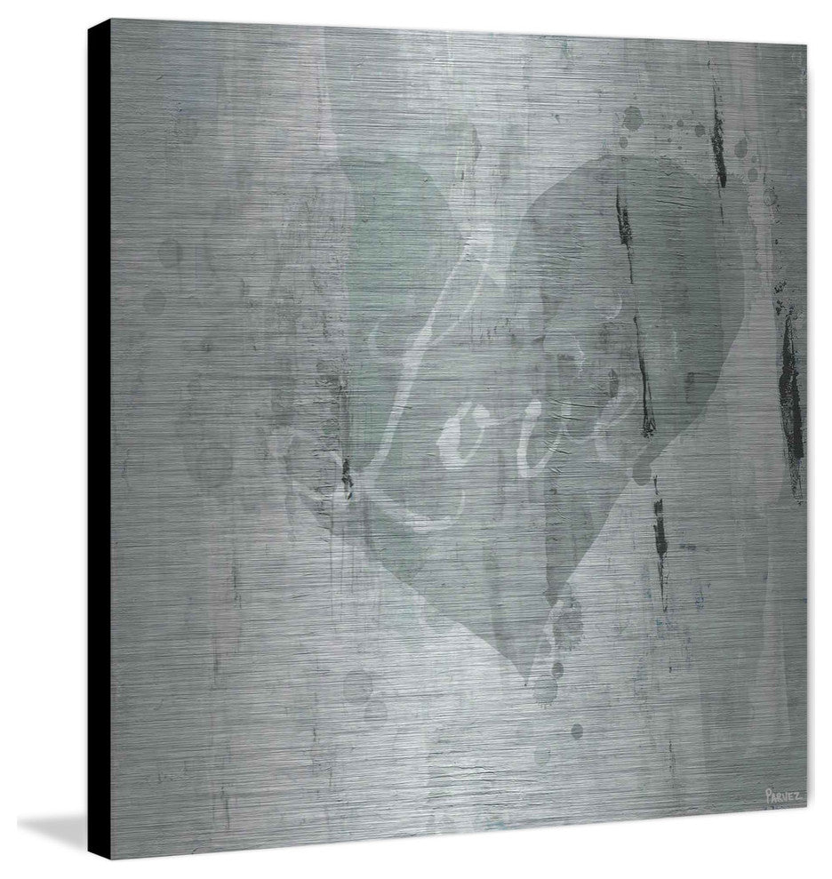 "Green Heart Love" Painting Print on Brushed Aluminum, 48"x48"