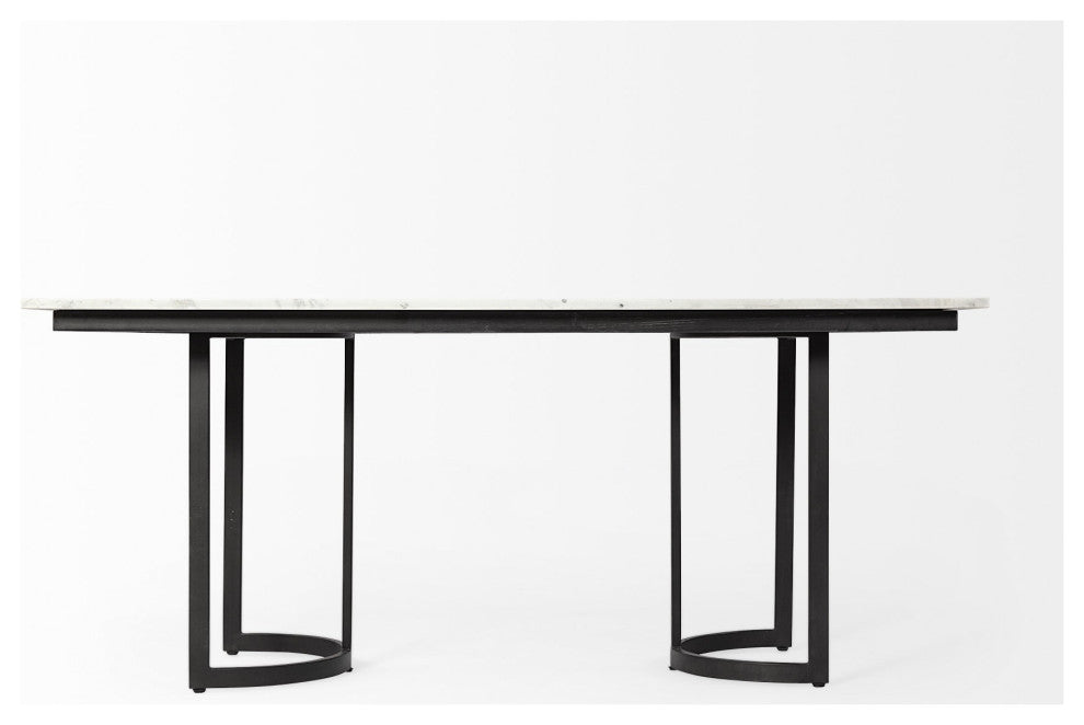 Modern Marble and Metal Dining Table