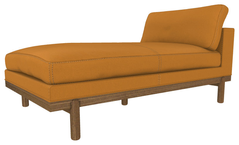 Cantor Leather Chaise, Finish: Fawn, Leather: Saffron